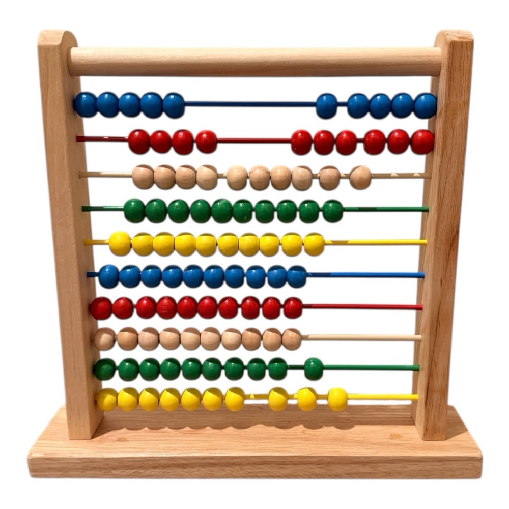 Melissa & Doug Wooden Abacus - Red, Blue, Green, Yellow, Natural